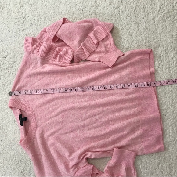J crew Crewneck Sweater with ruffle sleeves Sz l - Picture 3 of 7
